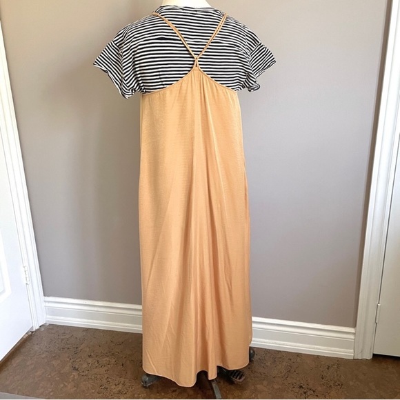 Uniqlo Caramel Tan Brown Maxi Long Trapeze Sleeveless Slip Dress - S - Picture 6 of 10
